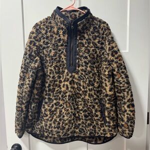 Leopard Print Fleece Jacket